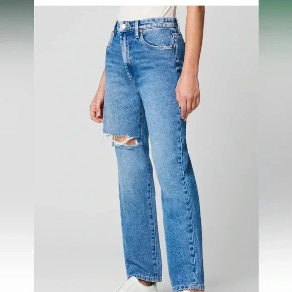 NWT BLANKNYC Relaxed High Rise Straight Leg Rip Loose Fit Jeans - Picture 3 of 7